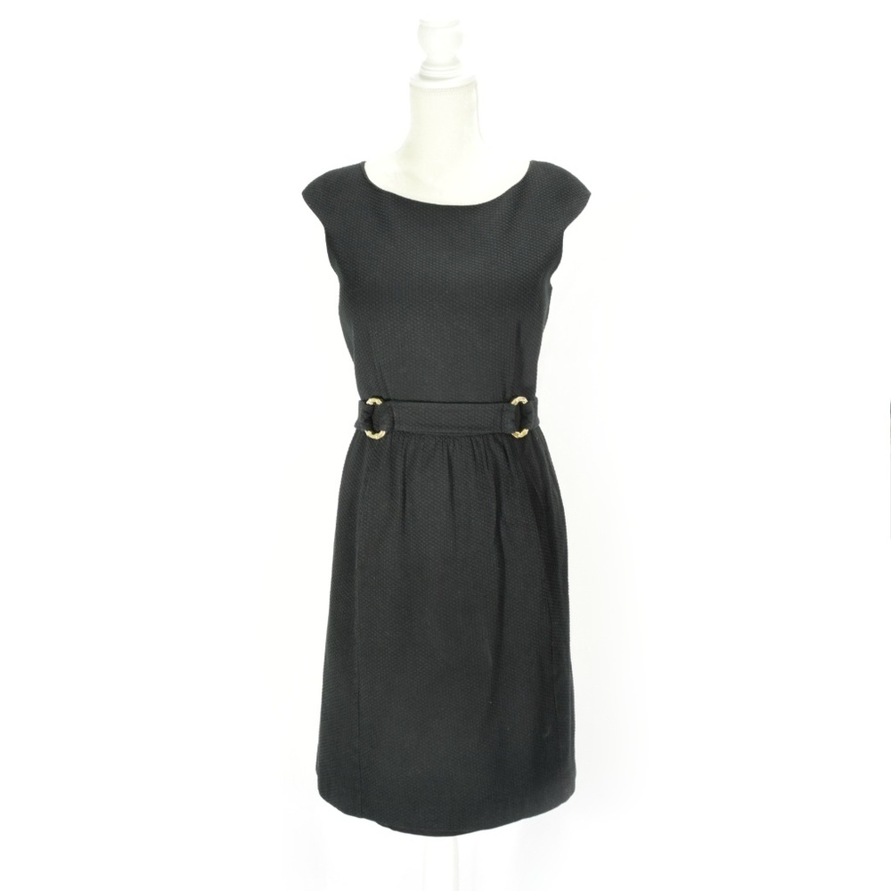 David Meister Textured Little Black Dress